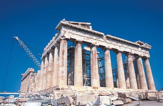 아테네 아크로폴리스에 있는 파르테논 신전 [중앙포토]