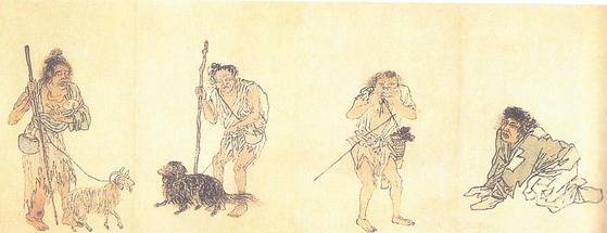 중국 명나라 화가인 주신의 '유민도(流民圖)'. 송나라 정협이 변법의 문제점을 고발하기 위해 유민도를 그려 효과를 본 뒤 이후 중국에서는 유민도가 종종 정치적 목적으로 활용됐다.