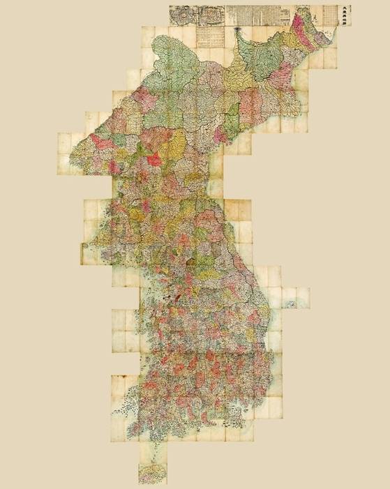 김정호의 '대동여지도', 종이에 목판 채색.   [사진제공=옥션]