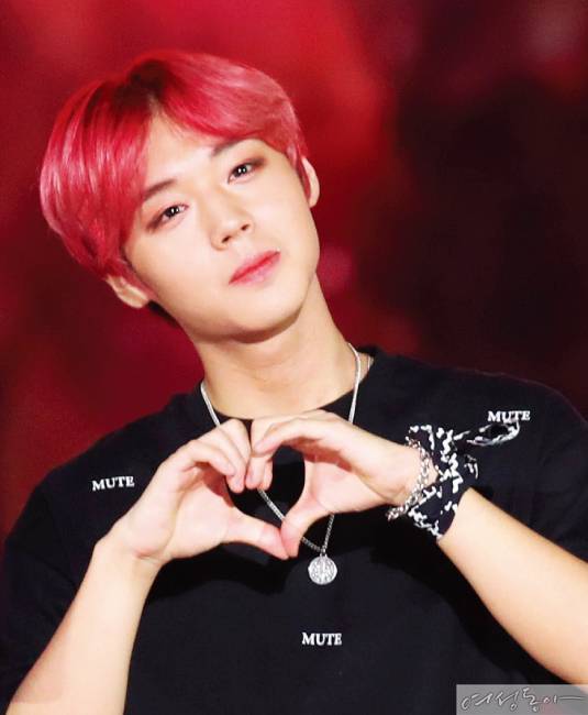 워너원 박지훈의 레드 헤어.