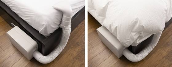 클라우드 시트를 사용하지 않는다면 이불과 매트리스 사이에 공기를 주입해 온도를 조절할 수 있다.