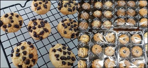 ‘미미쿠키’가 올린 쿠키 사진(왼쪽)과 한 소비자가 올린 코스트코 쿠키 제품(오른쪽). 미미쿠키측은 코스트코 제품을 포장만 바꿔 판매했다는 의혹을 결국 시인했다./온라인 커뮤니티 캡처