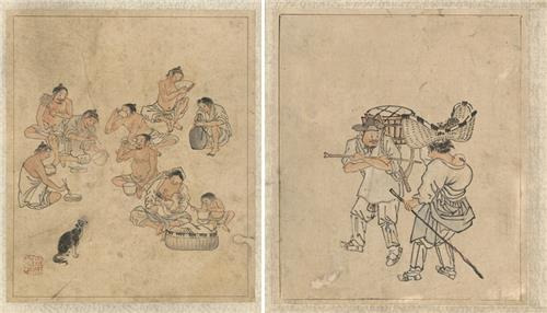 조선시대 생활 모습. 단원 김홍도의 점심, 행상. [경기문화재단 제공]