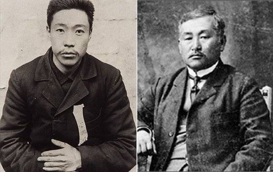 안중근 의사(왼쪽)가 이토 히로부미를 사살한 권총을 구해준 이는 최재형이었다. 봉오동 전투와 청산리 전투에 사용된 체코와 소련제 무기 구입과 독립운동 자금 마련에도 최재형이 큰 몫을 했다. [중앙포토]