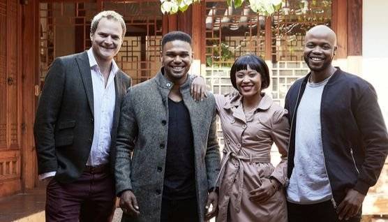 ‘라이온 킹’ 배우들. 왼쪽부터 안토니 로런스(스카)·캘빈 그랜들링(심바)·조슬린 시옌티(날라)·음토코 지시 엠케이 카니일레(무파사). [사진 클립서비스]