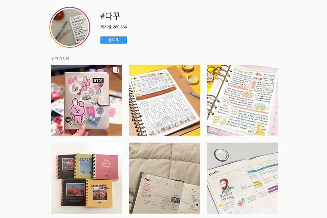 인스타그램에 '다꾸'를 검색해봤다. /사진=인스타그램 캡처