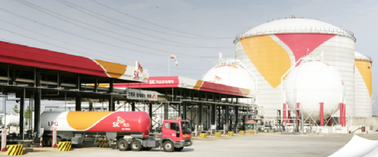 SK가스의 LPG 저장 기지.