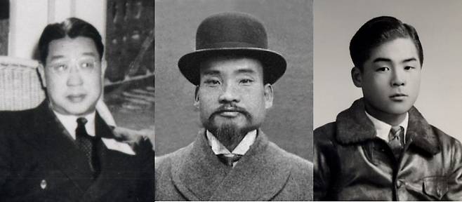 왼쪽부터 유한양행을 세운 유일한 선생, 동화약방(동화약품)의 초대 사장 민강 선생, 교보생명의 창업주 신용호 선생.