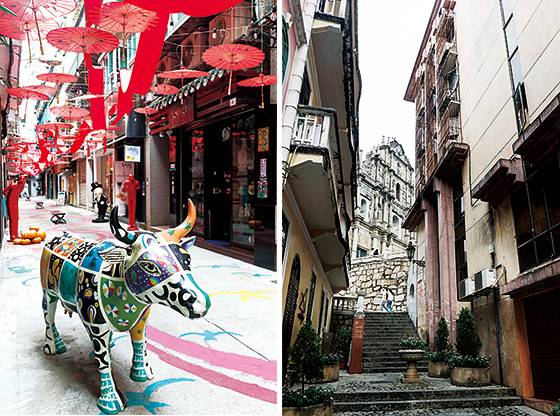 사랑을 이뤄주는 계단 아래서 보는 성 바울 유적 사원의 모습.