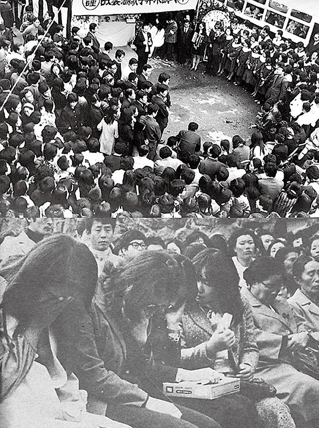 가수협회장으로 치러져 인산인해를 이룬 배호의 영결식장 1971년 11월.