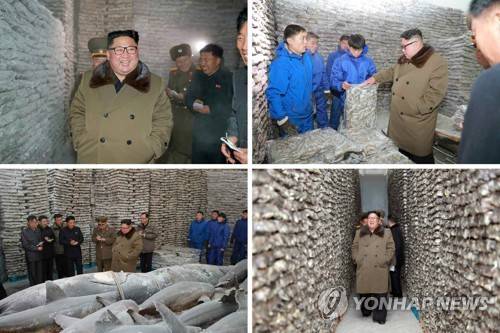 북한 김정은, 2주만에 공개활동…동해안 어업기지 잇달아 시찰 (서울=연합뉴스) 노동신문은 1일 김정은 위원장이 이틀간 '겨울철 집중 어로전투'가 한창인 동해지구의 군부대 산하 5월27일수산사업소, 8월25일수산사업소, 1월8일수산사업소 등 세 곳을 시찰했다고 보도했다.2018.12.1