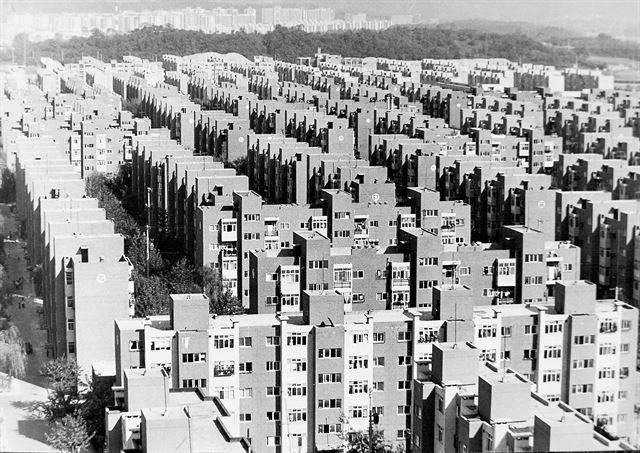 1981년 당시 서울 잠실의 아파트 단지 전경. 한국일보 자료사진