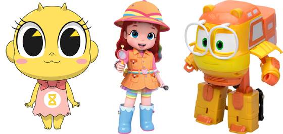 애니메이션 속 여성 캐릭터들. (왼쪽부터)'신비아파트' 시리즈의 '금비', '레인보우 루비'의 '루비', '변신기차, 로봇 트레인 시즌2'의 '지니'./사진제공=CJ ENM