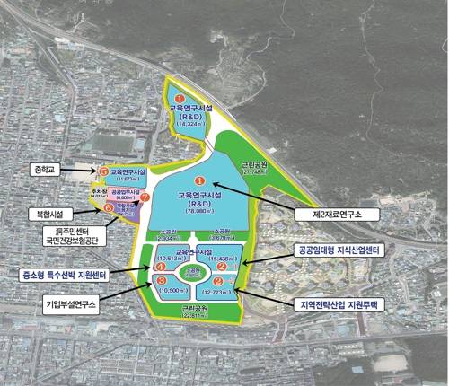 육군대학 부지 연구자유지역 계획도 [창원시청 제공]