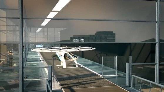 볼로콥터는 도시형 드론 택시 시스템 '볼로 포트'의 청사진을 공개했다. 이 시스템은 시간당 최대 1000명의 승객이 타고 내릴 수 있다. [사진 유튜브 캡처]