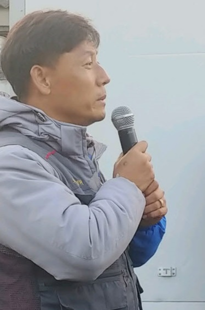 전국택배연대노조 황성욱 경남지회장. ⓒ시사저널