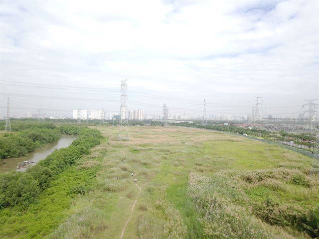 냐베 신도시 공사 현장에서 보이는 호치민의 강남(푸미옥) 모습. GS건설 제공