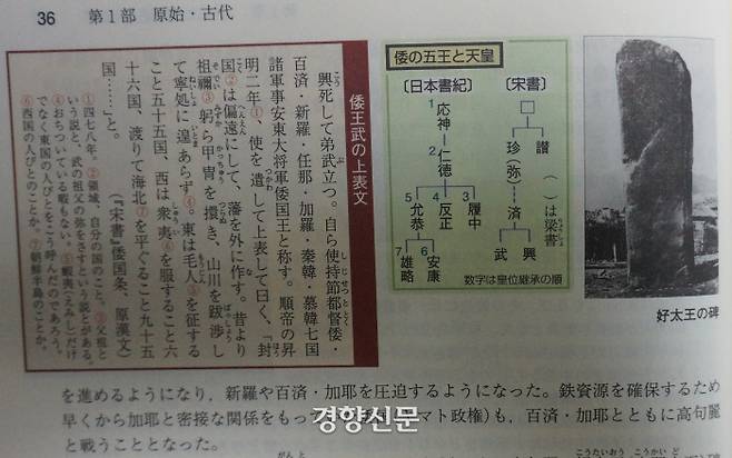 ‘철자원(鐵資源) 확보를 하기 위하여 일찍부터 가야와 밀접한 관계를 가졌던 왜국(야마토 정권)도, 백제, 가야와 함께 고구려와 싸우게 되었다’고 기술한 일본자료, ‘사이토 마코토(佐藤信) 외의 <개정판 상설 일본사 연구>, 야마카와( 山川) 출판사, 2008, 36쪽’에 나와있다. 이 책의 날개엔 ‘교과서를 바탕으로 한 일본통사의 결정판’이라 적혀있다.|이도학 교수 제공