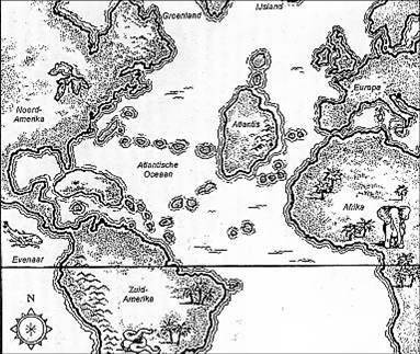 17C 출판된 아틀란티스 지도.