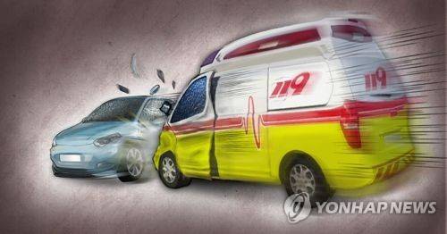 119구급차-승용차 교통사고(PG) [제작 이태호] 사진합성, 일러스트