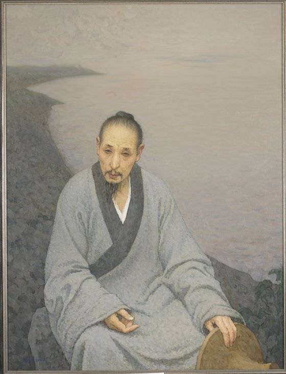 중국 현대작가 진상이(85)가 그린 팔대산인 초상(2007, 캔버스에 유채). 중국국가미술관 소장.