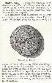 공업용 프랑스어 사전(1904년)의 마카롱 사진과 설명 [위키피디아 캡처]