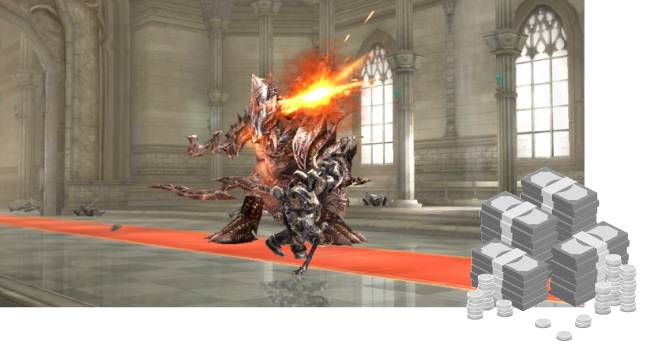 한 모바일 게임 화면.