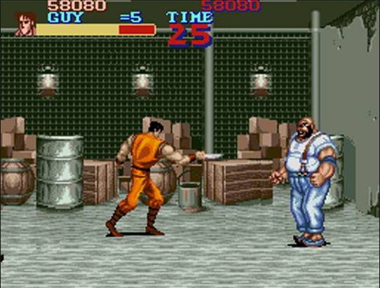 (이식도는 높은 편이지만 한 화면에 적들이 몇 안나오는 슈퍼패미콤 버전. 심지어 가이와 코디중에 캐릭터 하나가 삭제)