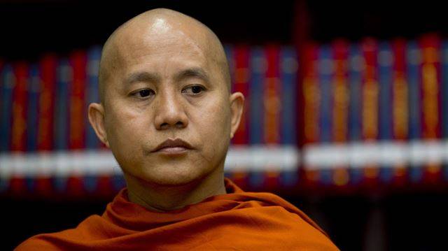 미얀마 극우 불교단체 ‘민족종교 보호를 위한 애국연합(마바타)’의 지도자인 아신 위라투. AP 연합뉴스 자료사진