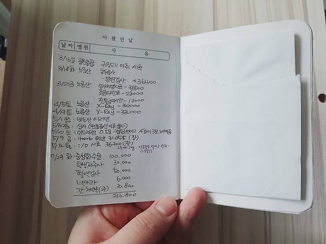 고양이 ‘호두’의 여권. 진료내용이 상세히 적혀있다. 사진 박한송이씨 제공