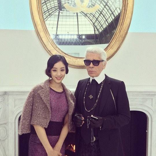 정려원과 칼 라거펠트. 정려원 인스타그램