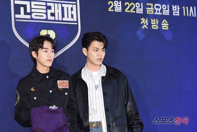 Mnet '고등래퍼3' 제작발표회에 참석한 그루비룸 휘민, 규정. 사진=조은정 기자 new@hankooki.com