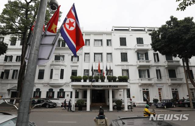 【하노이(베트남)=뉴시스】고승민 기자 = 제2차 북미정상회담을 5일 앞두고 의제협상이 진행중인 22일 오전(현지시각) 회담이 이뤄질 것으로 예상되는 하노이 메트로폴 호텔. 2019.02.22.kkssmm99@newsis.com
