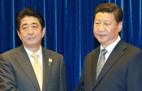 아베 일본 총리, 시진핑 중국 국가 주석.