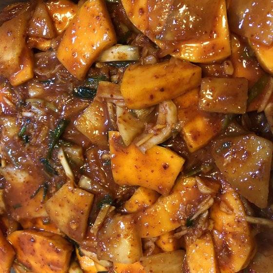 잘 익은 호박지. [사진=엄지아 개성찬방 대표]