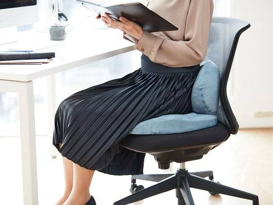고체와 액체의 중간적 성격을 가진 특수 젤 소재인 엑스젤로 만든 사무 의자용 쿠션인 '허그' 제품. [사진 카지 코퍼레이션]
