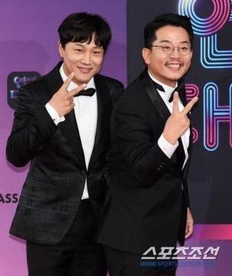 ‘상습 내기 골프’ 논란에 휩싸인 영화배우 차태현(왼쪽)과 개그맨 김준호. /스포츠조선
