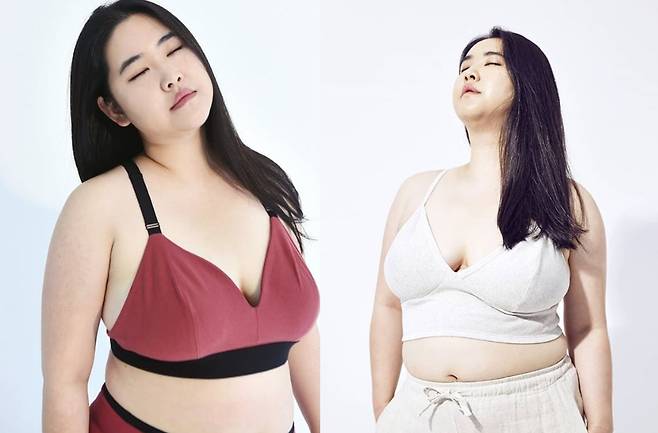 브라렛을 착용한 김지양씨 모습(사진:김지양 SNS)