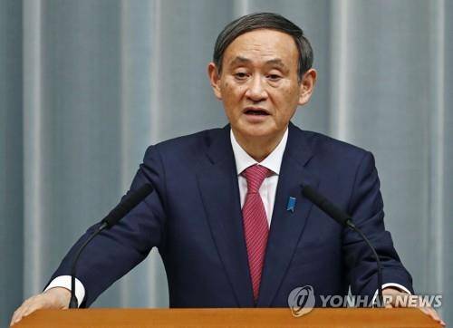 스가 요시히데 일본 관방장관 [교도=연합뉴스 자료사진]