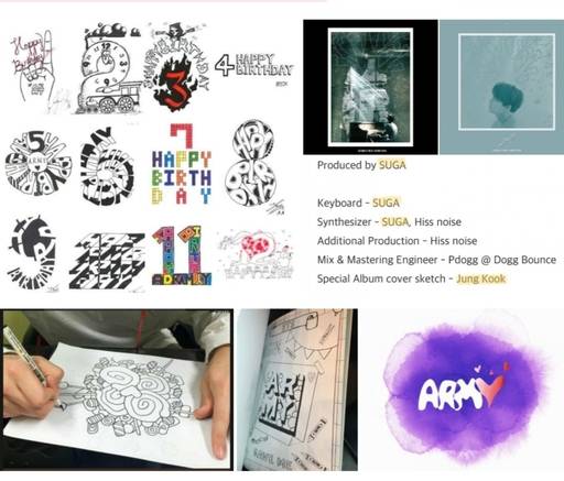 방탄소년단 정국의 일러스트 작품들