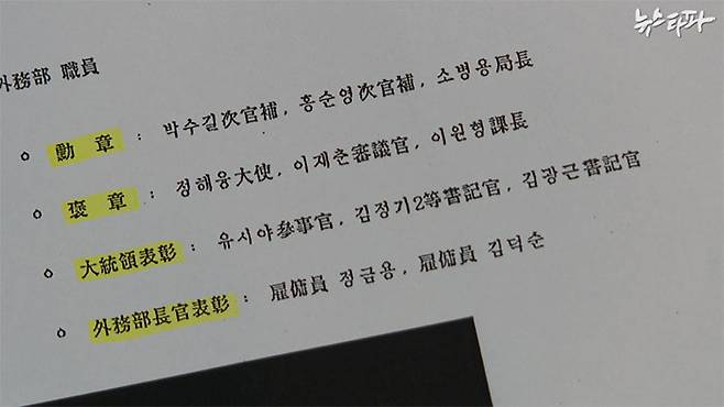 ▲ 12월 17일 외무부가 작성한 ‘KAL 사건 관련 서훈 대상자 명단’. 하단에 검게 칠해진 부분은 포상 대상인 안기부 직원들의 명단으로 추정된다.