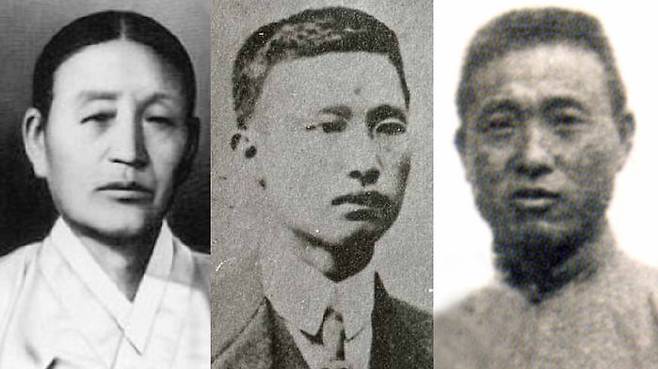 왼쪽부터 조마리아, 안정근, 안공근