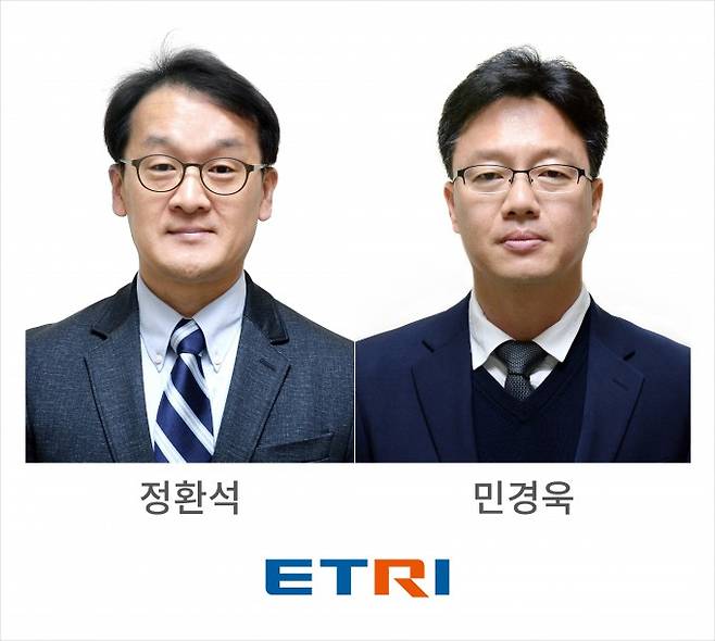 왼쪽부터 올해의 ETRI 기술대상을 받은 정환석 책임연구원과 올해의 연구자상을 수상한 민경욱 책임연구원. ETRI 제공.
