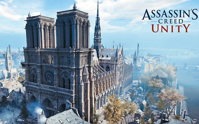 노트르담 성당의 3D 모델링 이미지로 화제가 된 PC 게임 '어쌔신 크리드: 유니티'. / 유비소프트