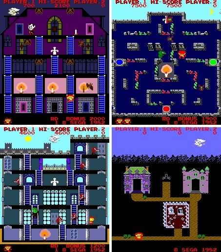 (80년대 초 기준으로는 파격적인 그래픽과 캐릭터들. 드라큘라는 최종 보스 격으로 등장한다)