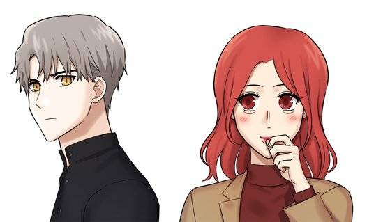 '내 ID는 강남미인'의 주인공들. 왼쪽이 남자 주인공인 도경석, 오른쪽이 강미래다. [그림=기맹기 작가]