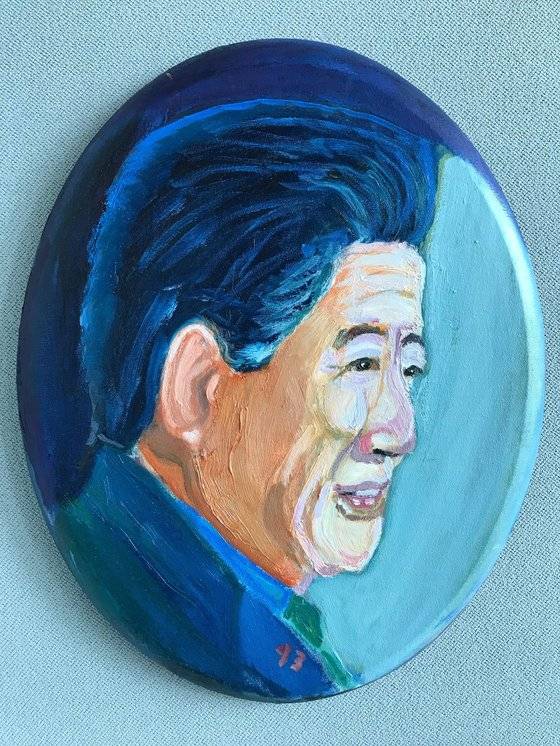 부시 전 대통령이 그린 고 노무현 전 대통령 초상화. 송봉근 기자