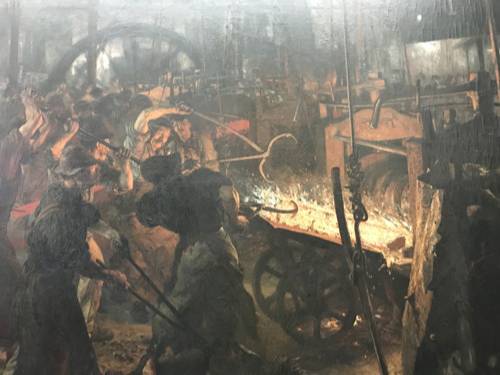 구 국립 미술관(Alte National Galerie)의 신고전주의, 낭만주의, 인상주의 시대의 회화과 조각품들. 건물 앞 박물관 섬의 조성을 명령한 프로이센의 국왕 프리드리히 빌헬름 4세의 기마상을 사진에 담는다.