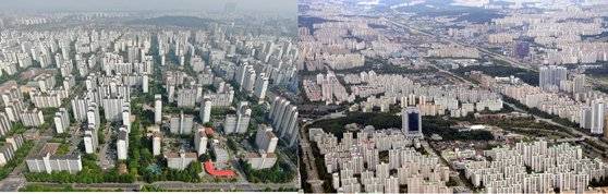 일산(왼쪽)과 분당 현재 모습.