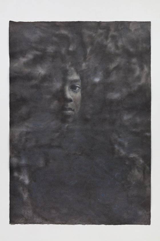 백효훈, ' 'MOONWORK-MOONWALK' , 장지에 혼합재료. [사진 갤러리도스]